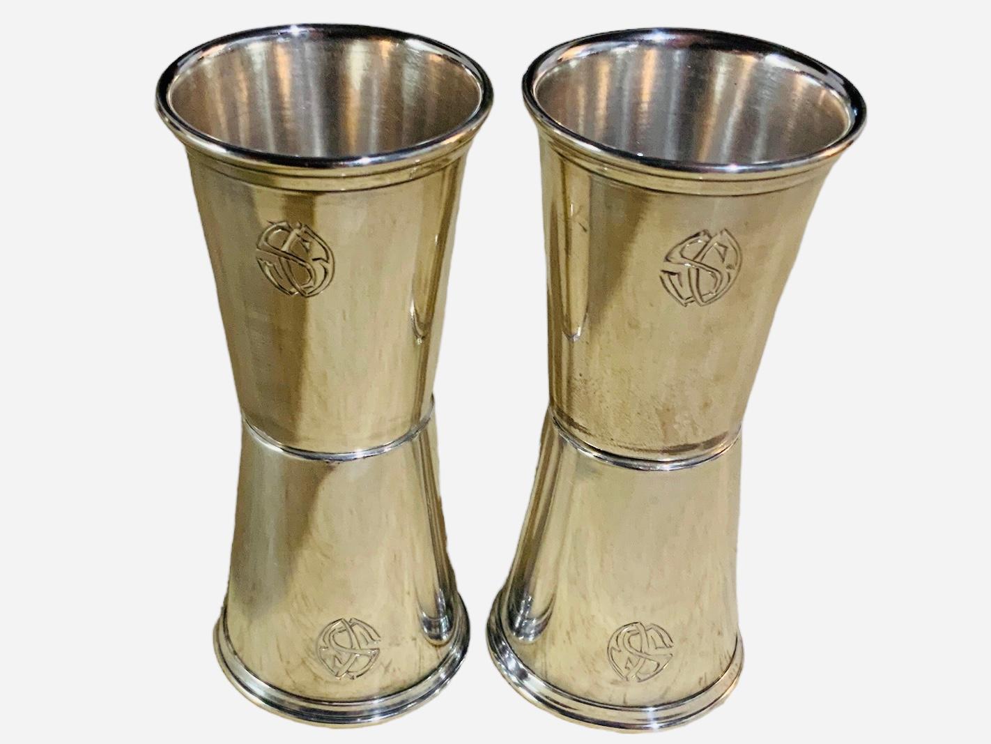 Sterling Silver Spaniard Set Of Four Silver Shot Glasses For Sale