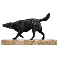 Spaniel Sculpture by Maximilien Fiot, Early 20th Century