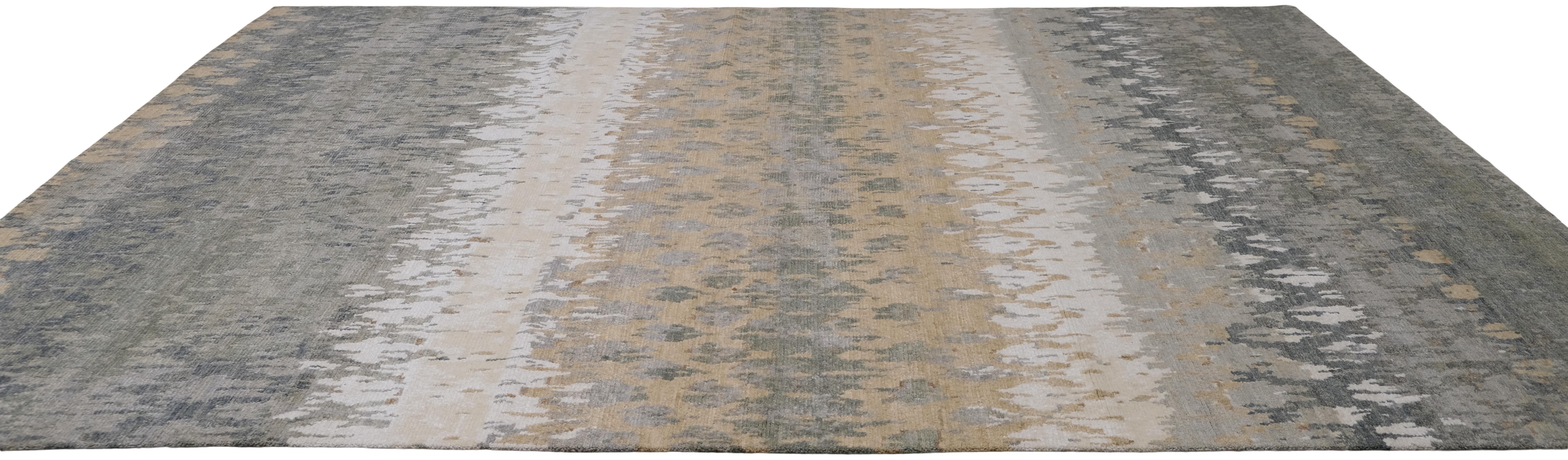 Népalais Tapis Spanifornia transitionnel en laine texturée 9'x12'2'' en vente
