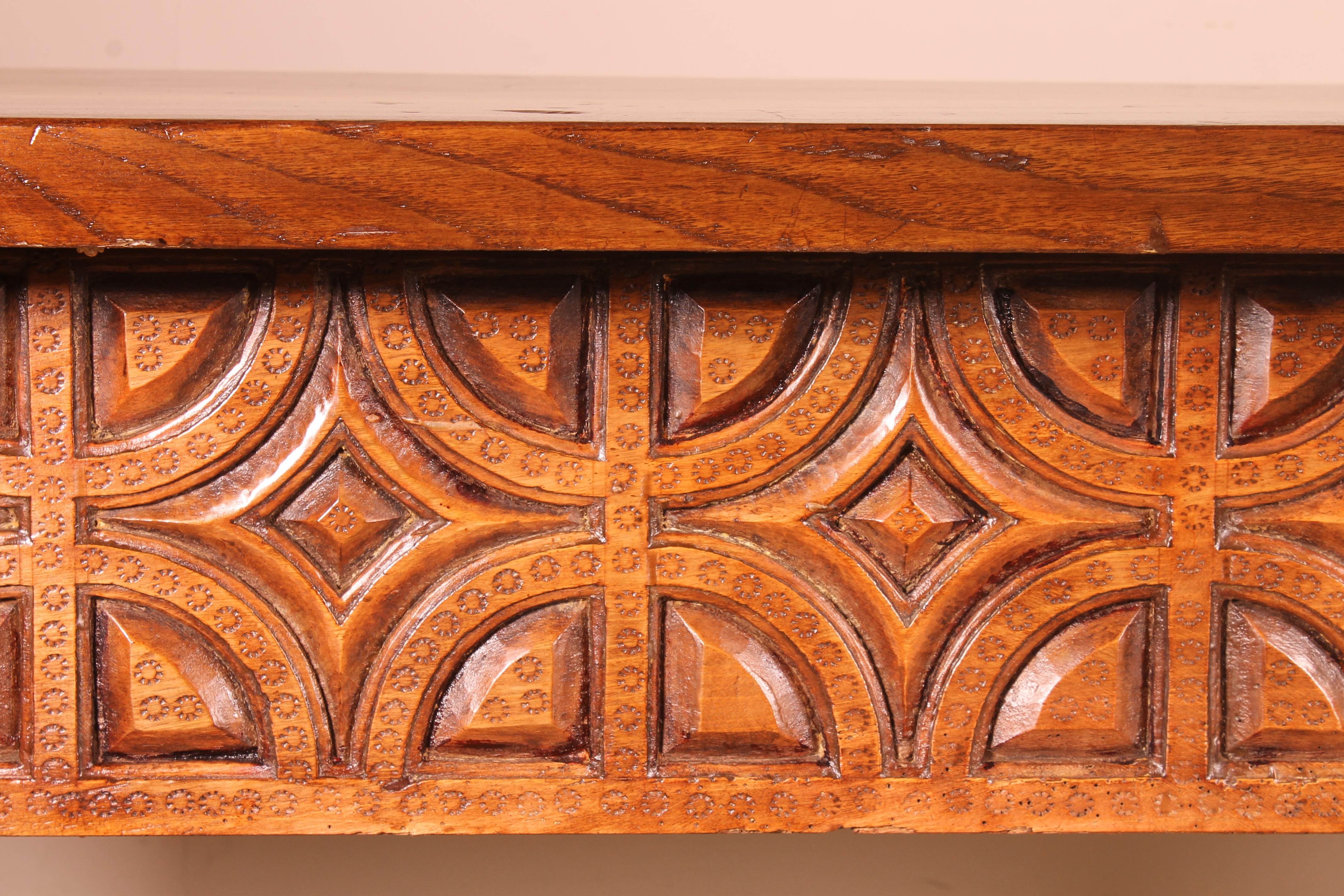 Spanish 16th Century Console or Sofa Table in Walnut and Chestnut 4