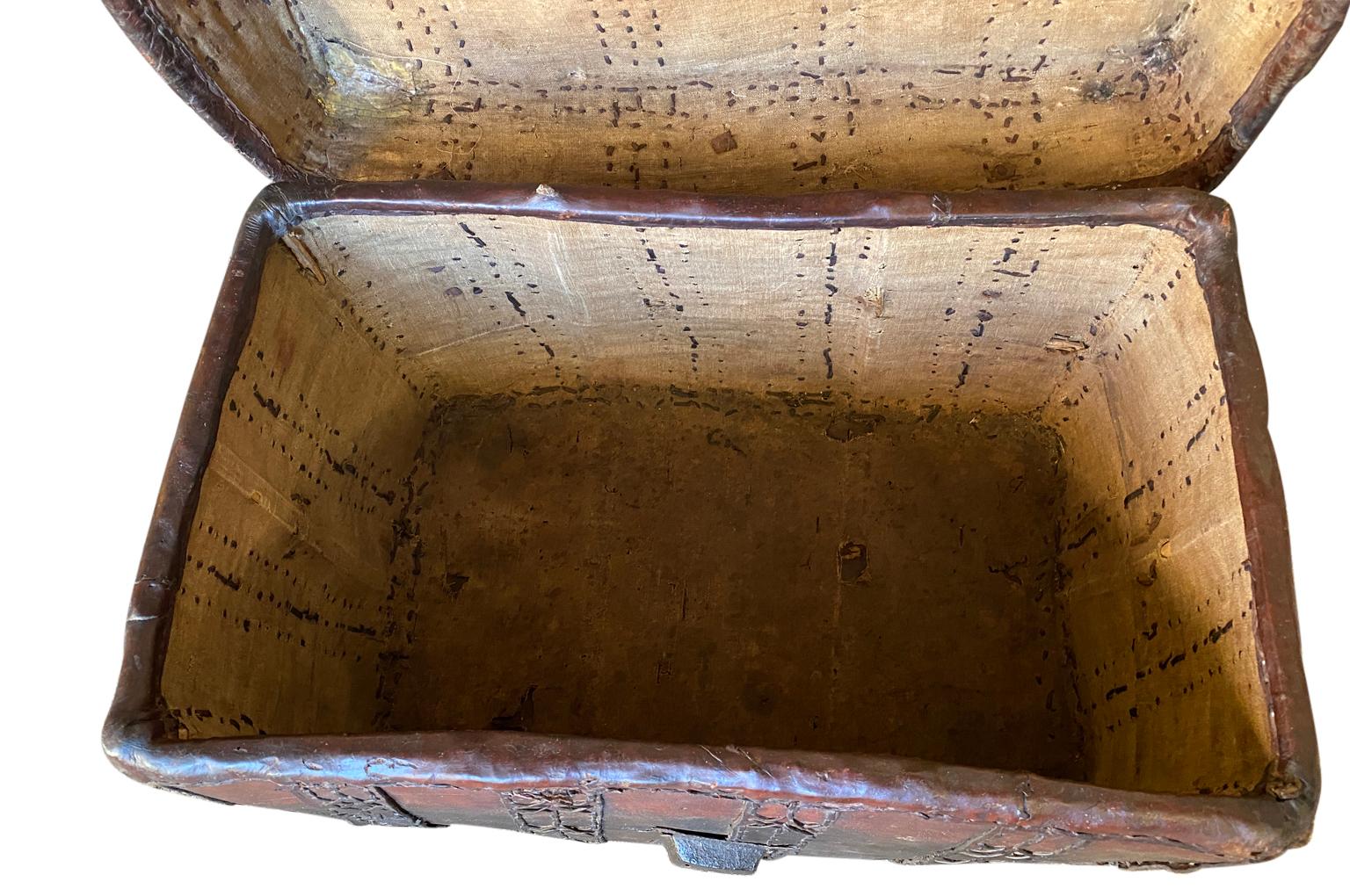 Spanish 16th Century Leather Malle, Trunk 1