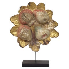 Ornement baroque espagnol du 17e-18e siècle en bois doré