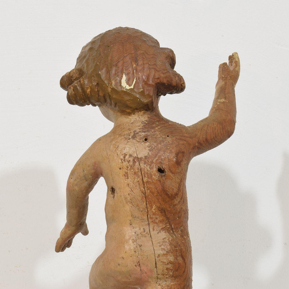 Angelo barocco spagnolo del XVII/XVIII secolo intagliato a mano in legno in vendita 2
