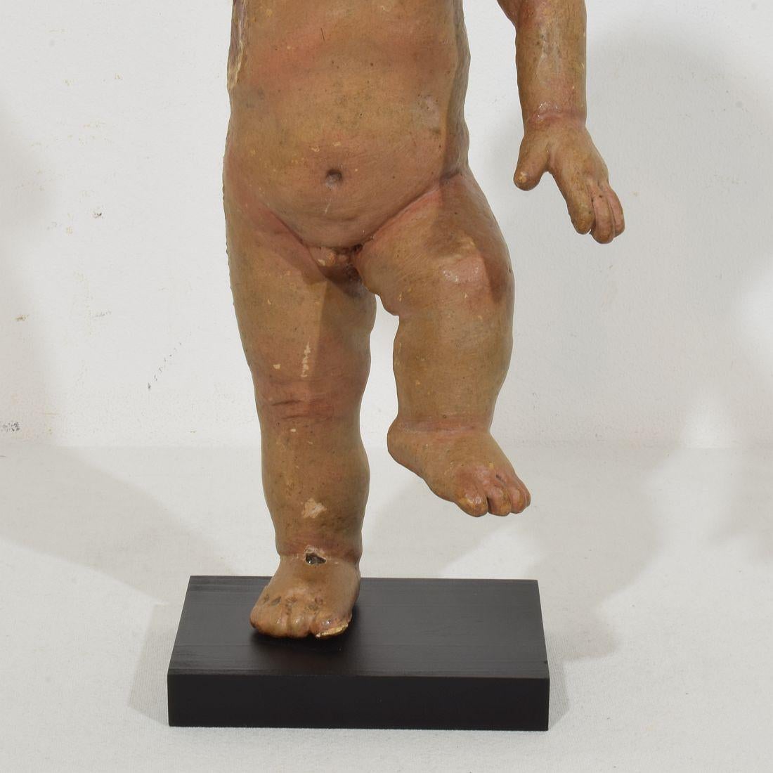 Angelo barocco spagnolo del XVII/XVIII secolo intagliato a mano in legno in vendita 3