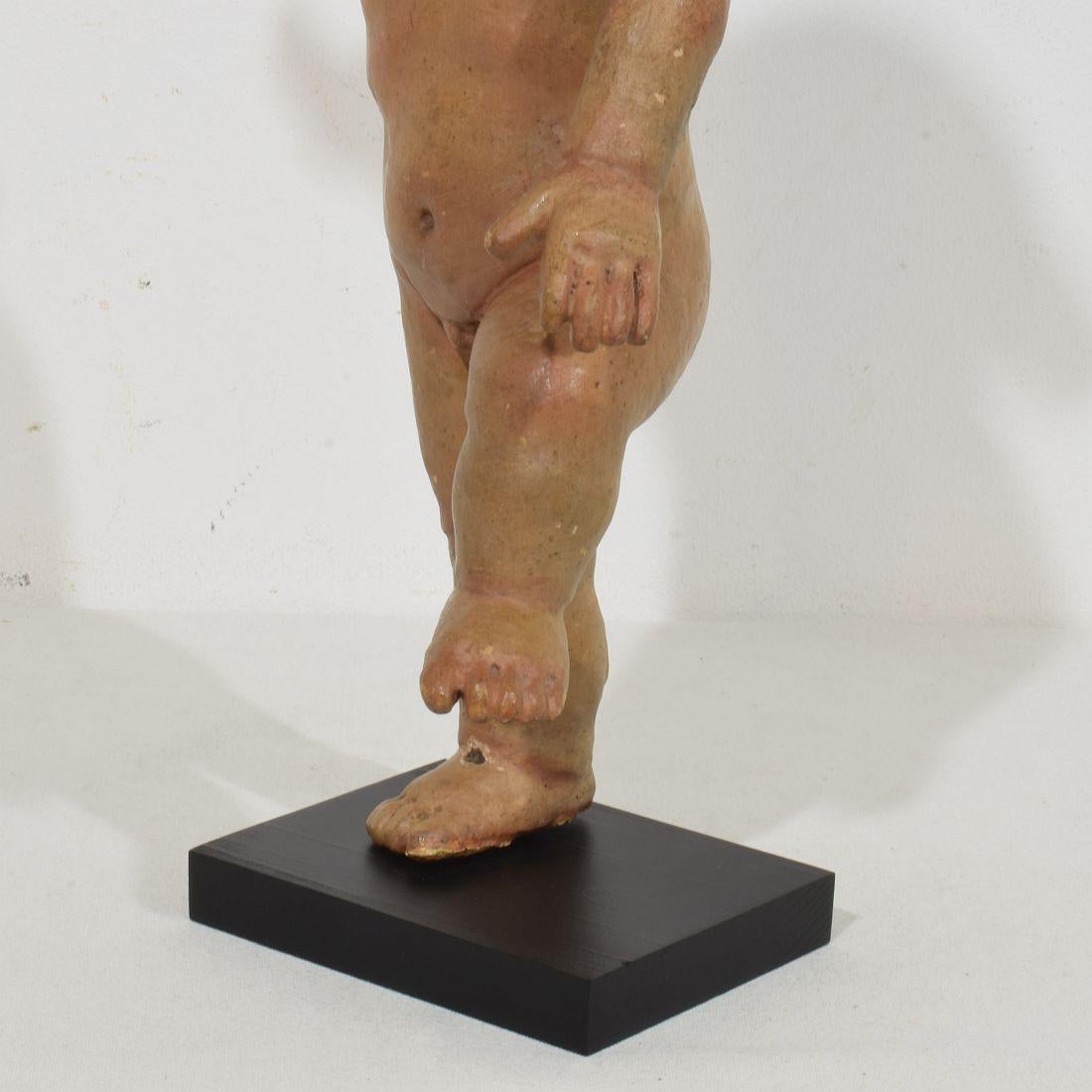 Angelo barocco spagnolo del XVII/XVIII secolo intagliato a mano in legno in vendita 4
