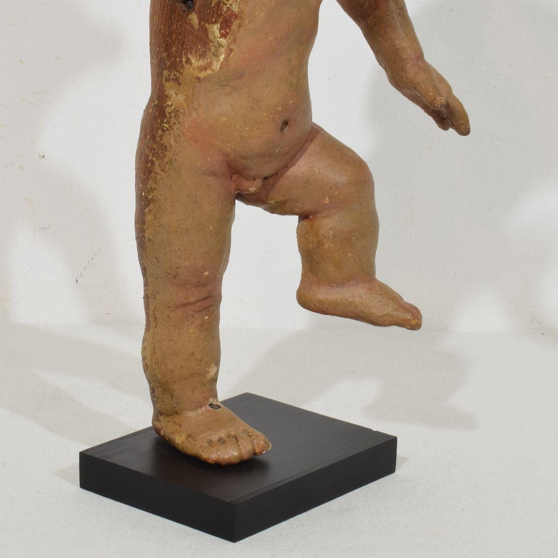 Angelo barocco spagnolo del XVII/XVIII secolo intagliato a mano in legno in vendita 5