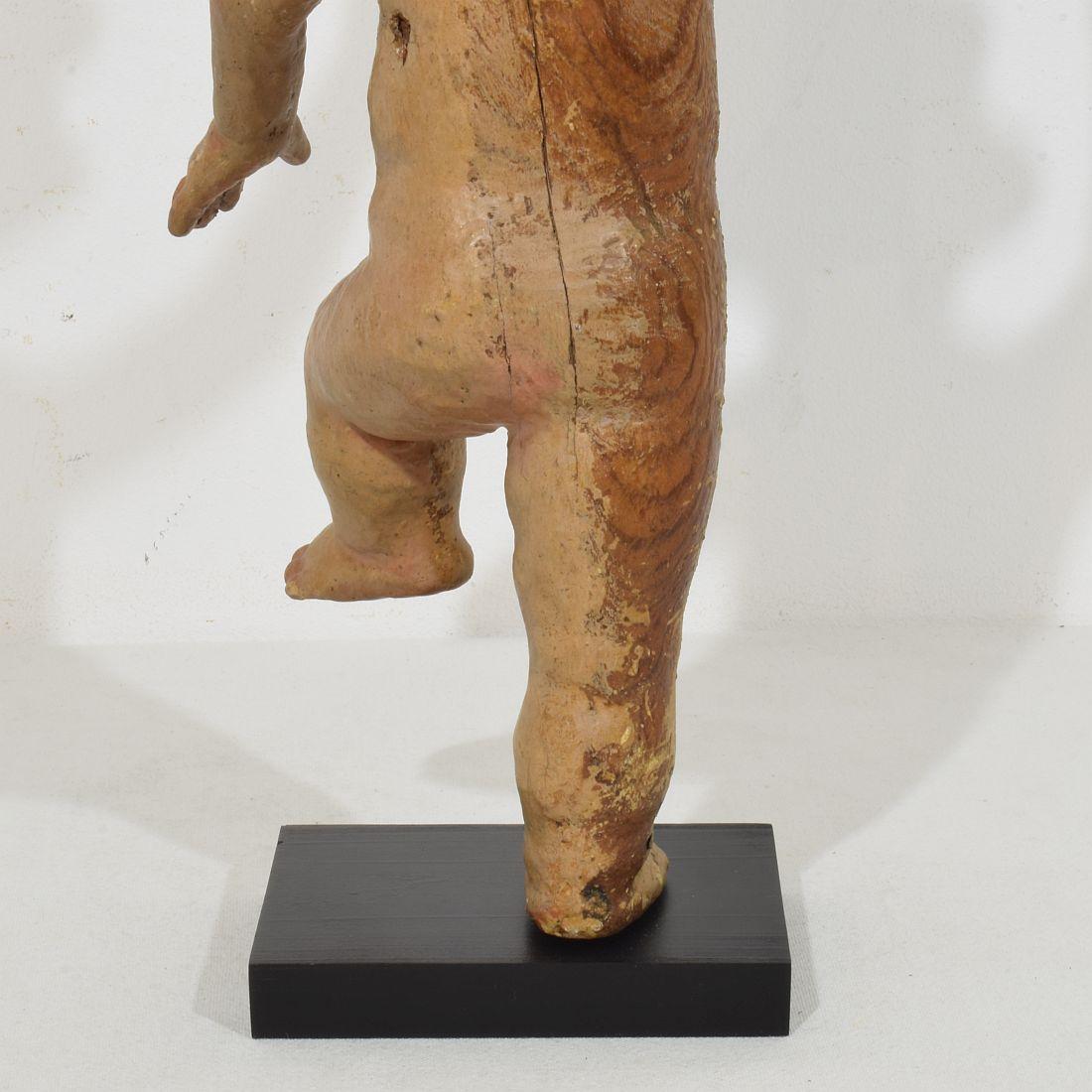 Angelo barocco spagnolo del XVII/XVIII secolo intagliato a mano in legno in vendita 6