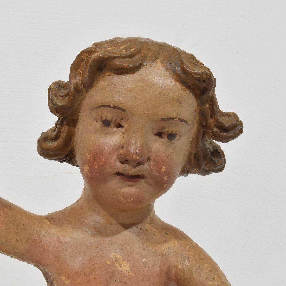 Angelo barocco spagnolo del XVII/XVIII secolo intagliato a mano in legno in vendita 7