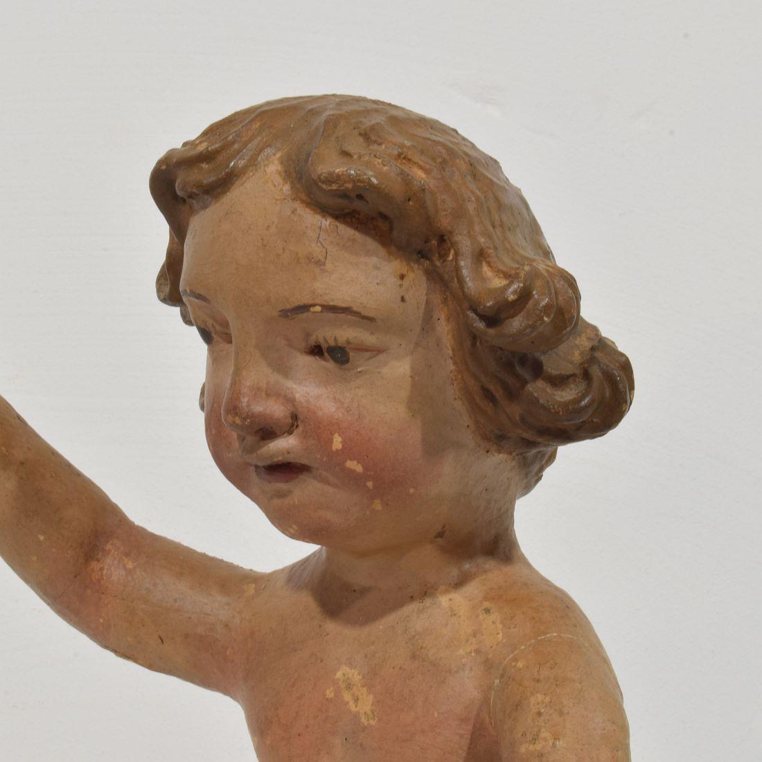 Angelo barocco spagnolo del XVII/XVIII secolo intagliato a mano in legno in vendita 8