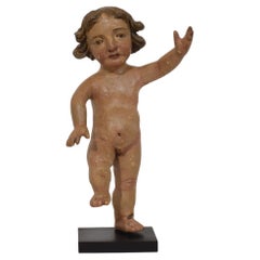 Spanish 17th/ 18th Century Hand Carved Wooden Baroque Angel