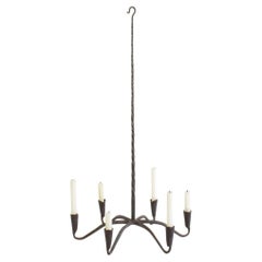 Spanish 17th-18th Century Hand-Forged Iron Chandelier