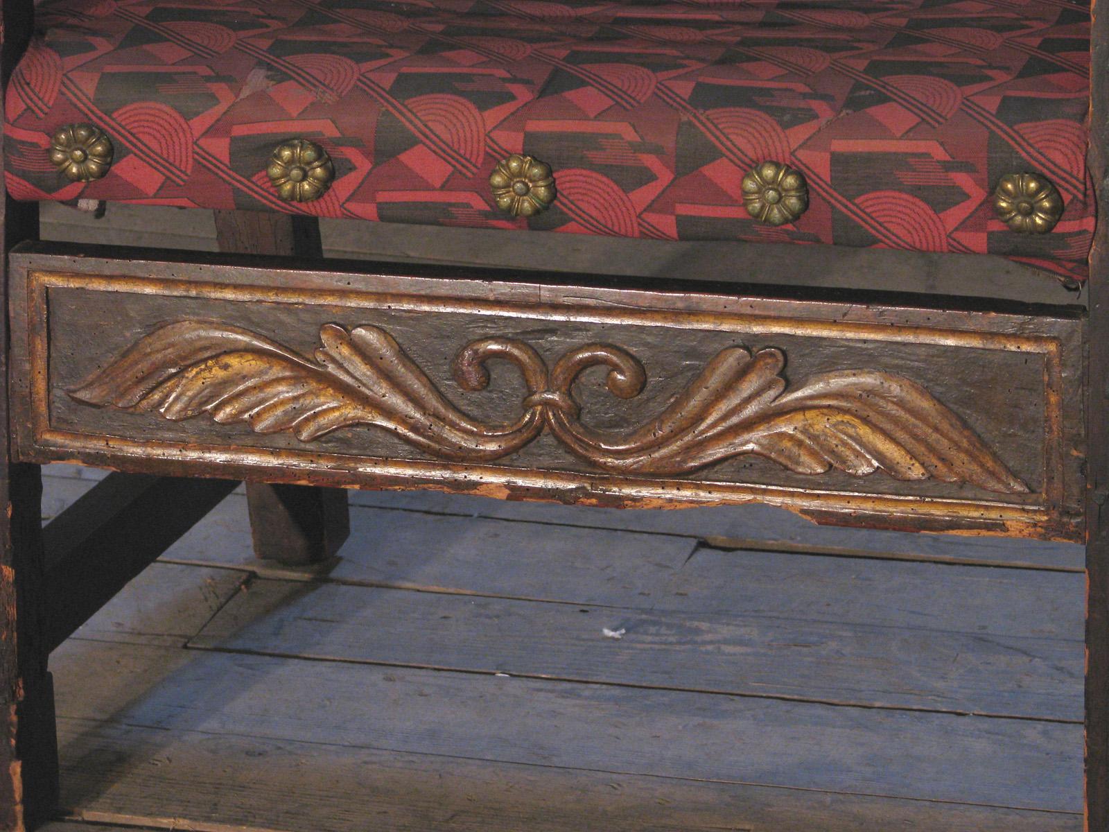 Walnut Spanish 17th century Baroque Armorial Armchair For Sale