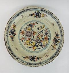 Spanish 17th Century Ceramic Circular Charger Plate, Talavera or Puente