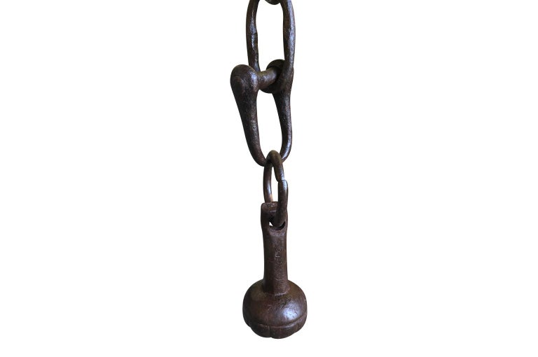 A terrific 17th century hand forged chain from the Barcelona region. Perfect for extending the length of a chandelier.