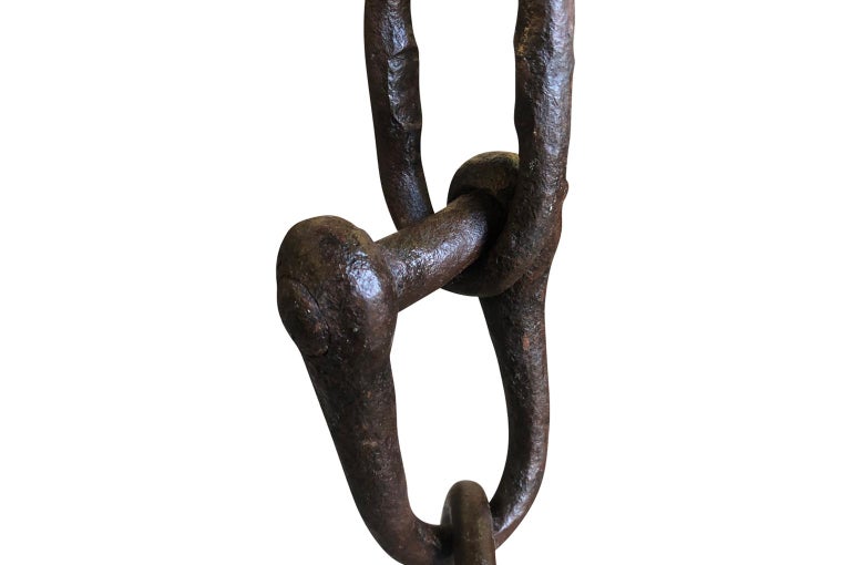 18th Century and Earlier Spanish 17th Century Hand Forged Iron Chain For Sale