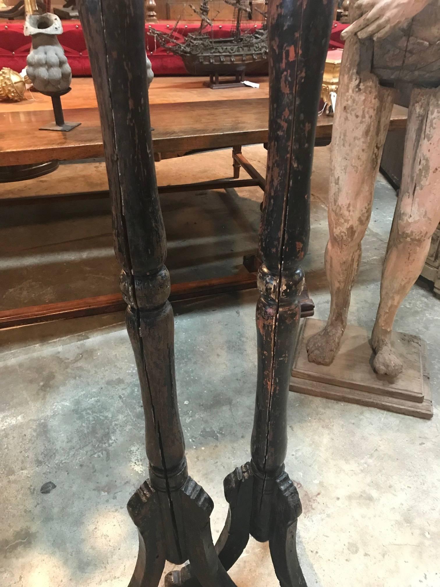 Spanish 17th Century Large Candle Prickets, Altar Torcheres 3