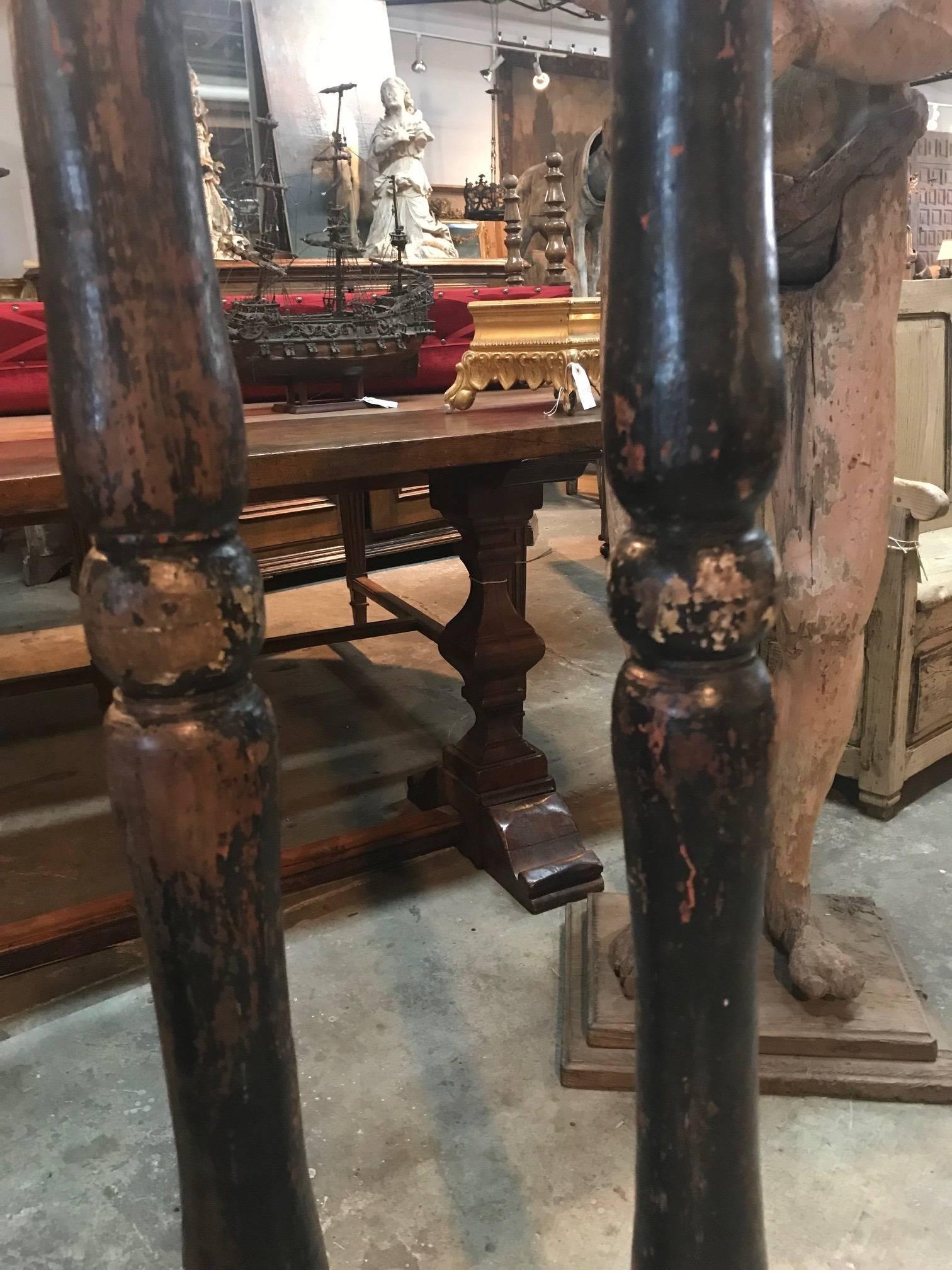 Spanish 17th Century Large Candle Prickets, Altar Torcheres 4