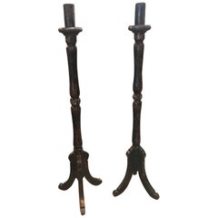 Spanish 17th Century Large Candle Prickets, Altar Torcheres