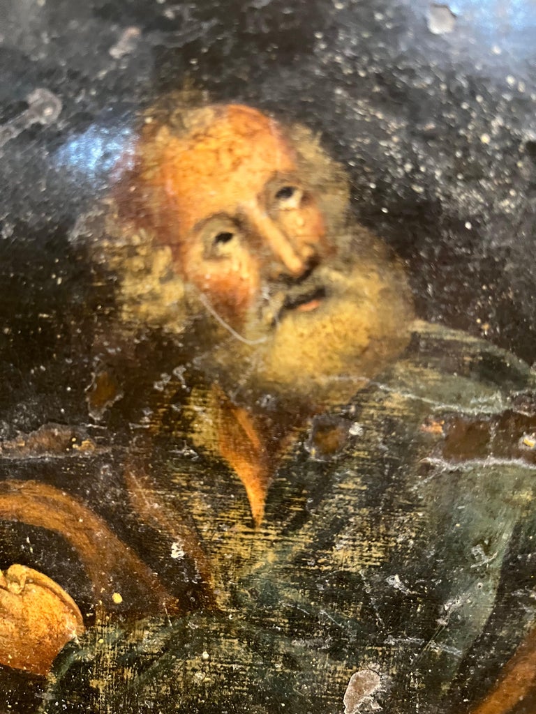 Spanish 17th Century Oil on Copper Painting In Good Condition For Sale In Atlanta, GA