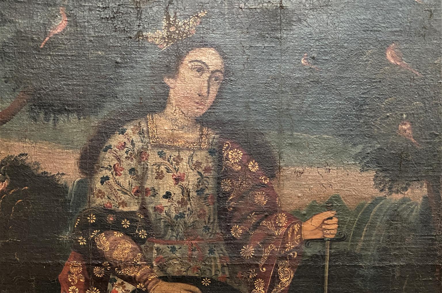 Spanish 17th Century Oil Painting In Good Condition For Sale In Atlanta, GA