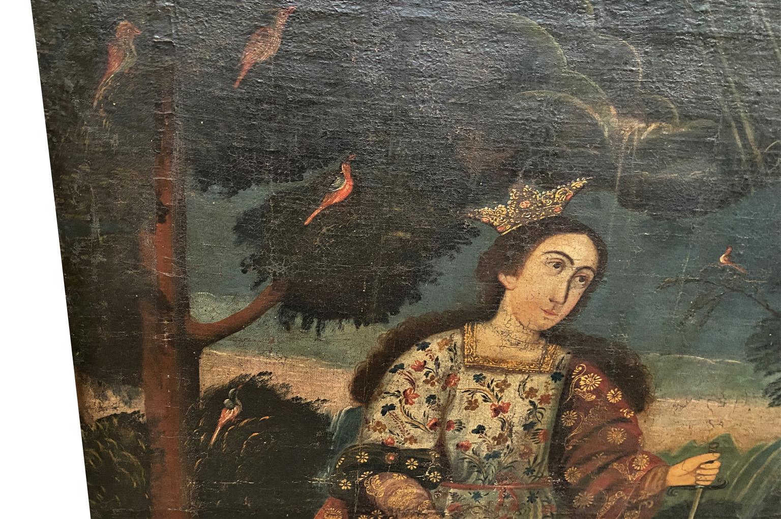 Canvas Spanish 17th Century Oil Painting For Sale