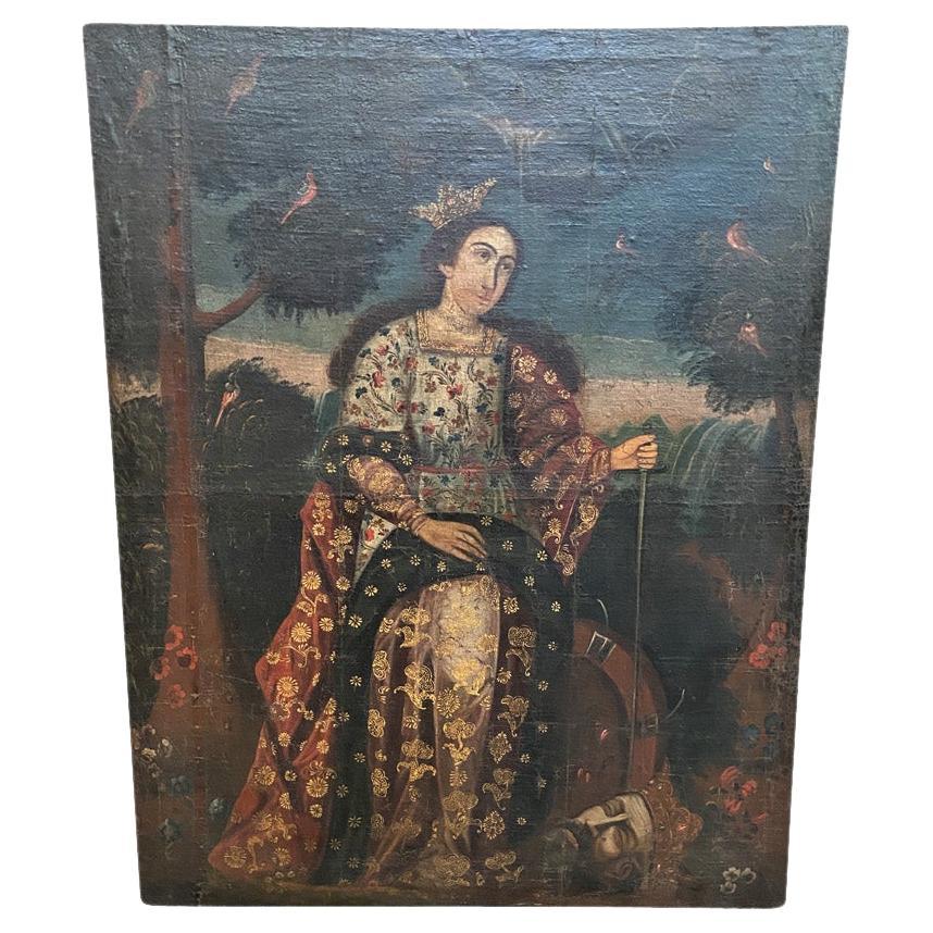 Spanish 17th Century Oil Painting For Sale