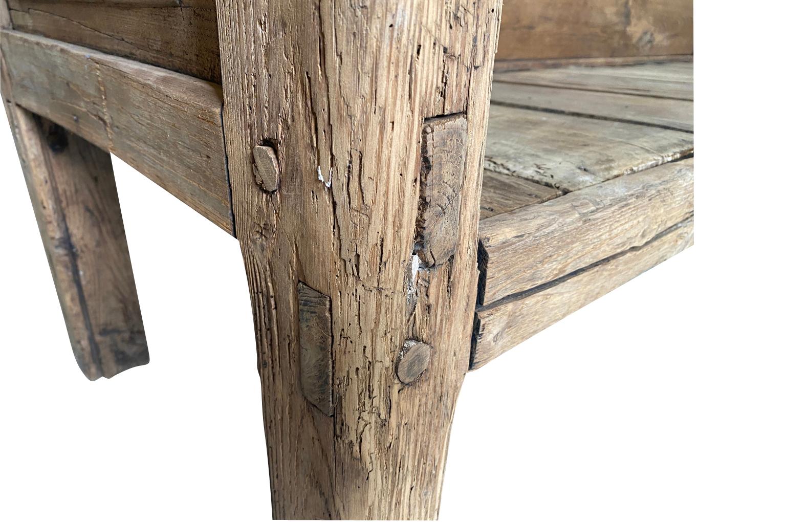 Spanish 17th Century Rustic Bench For Sale 4