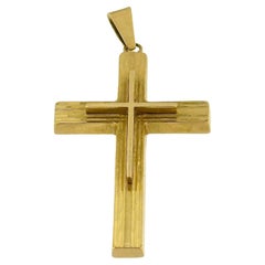 Vintage Spanish 18 karat Yellow Gold Cross 