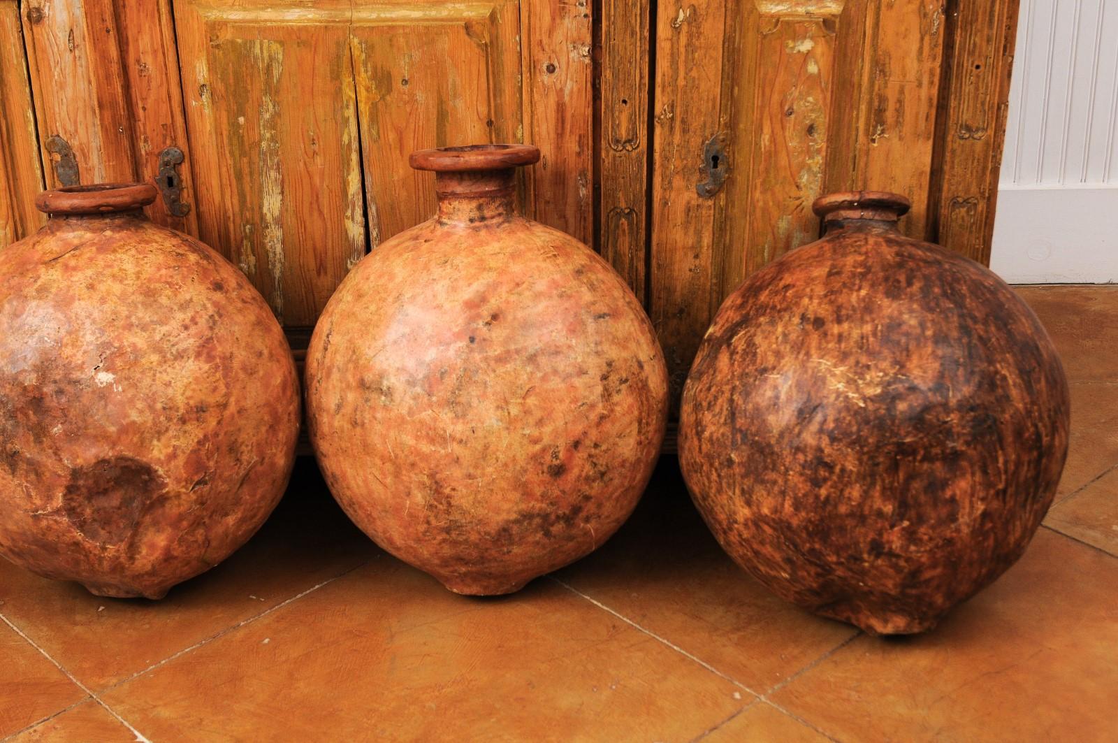 Spanish 1830s Rustic Wine or Olive Oil Jugs with Distressed Patina, Sold Each For Sale 4