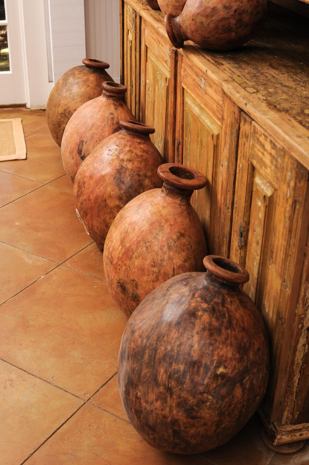 Spanish 1830s Rustic Wine or Olive Oil Jugs with Distressed Patina, Sold Each For Sale 9