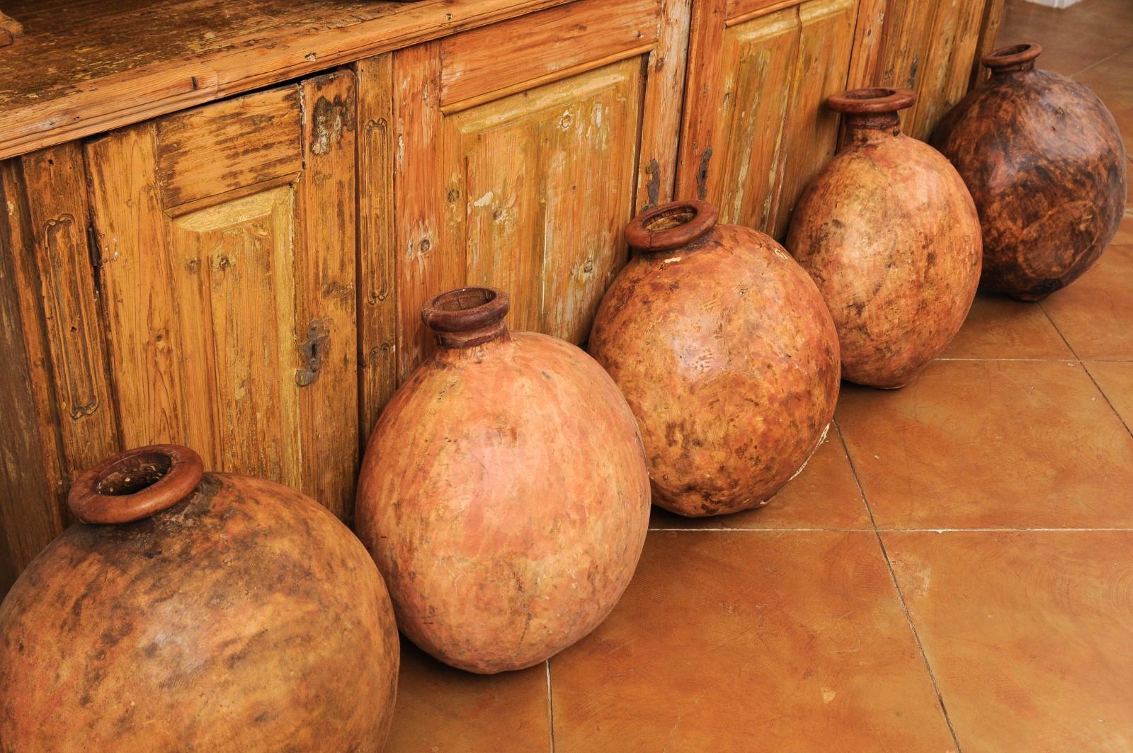 Spanish 1830s Rustic Wine or Olive Oil Jugs with Distressed Patina, Sold Each For Sale 10