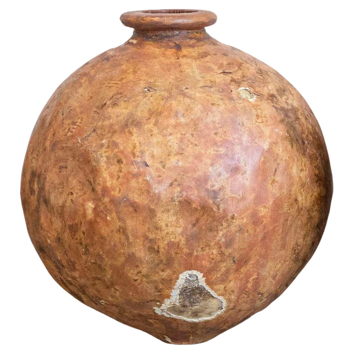 Large Spanish Papier-Mâché Olive Oil Jar with Aged Patina, circa 1830