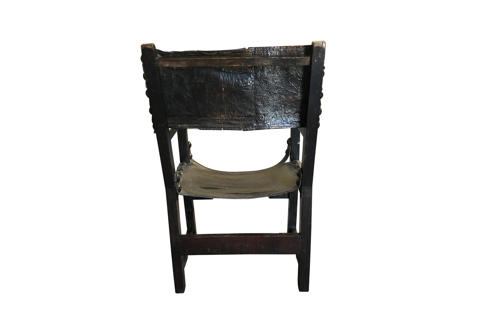 Leather Spanish 18th Century Armchair