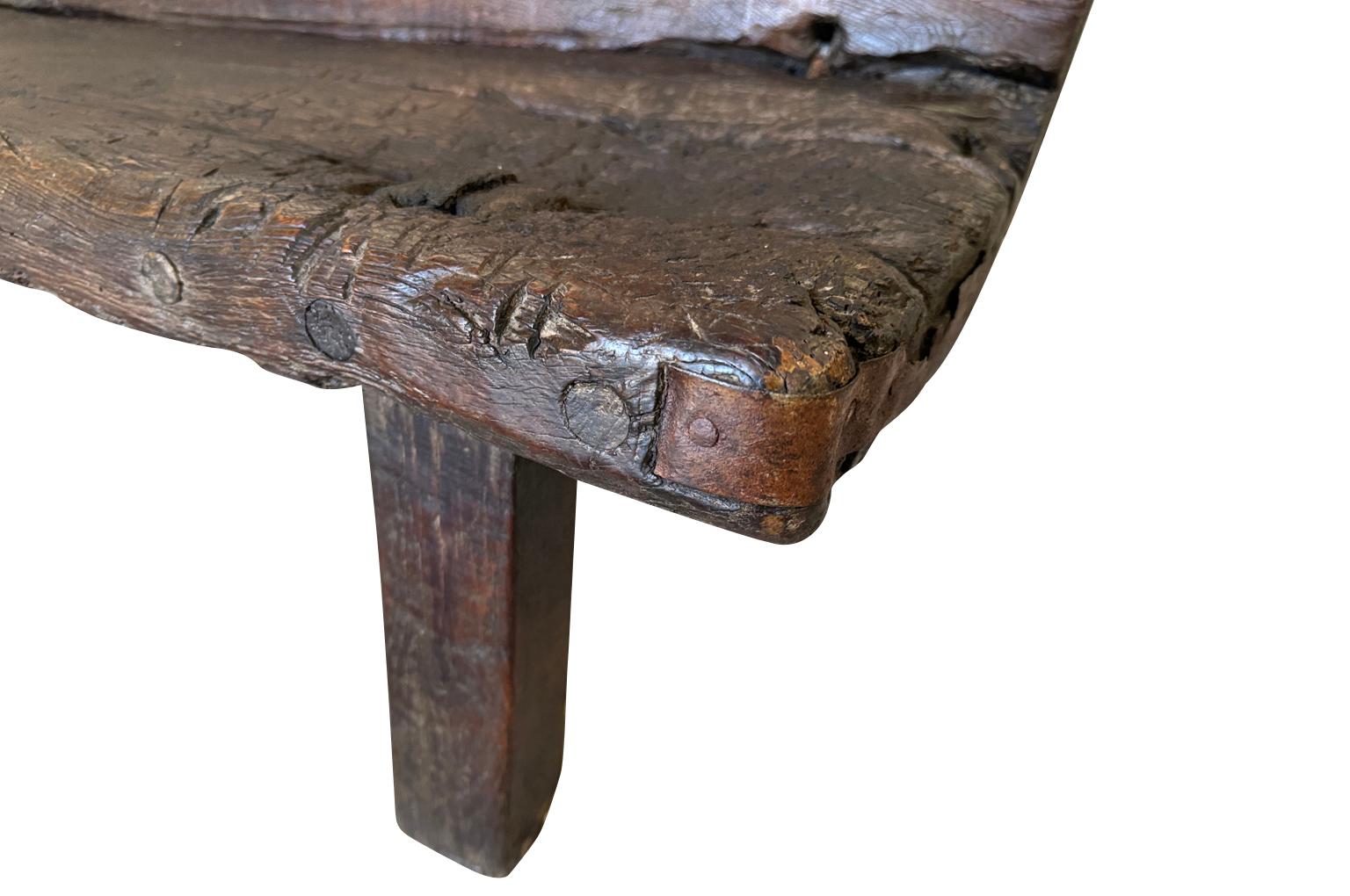 Spanish 18th Century Arte Populaire Bench 4