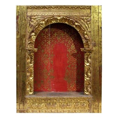 Spanish 18th Century Baroque Giltwood Altar Shrine