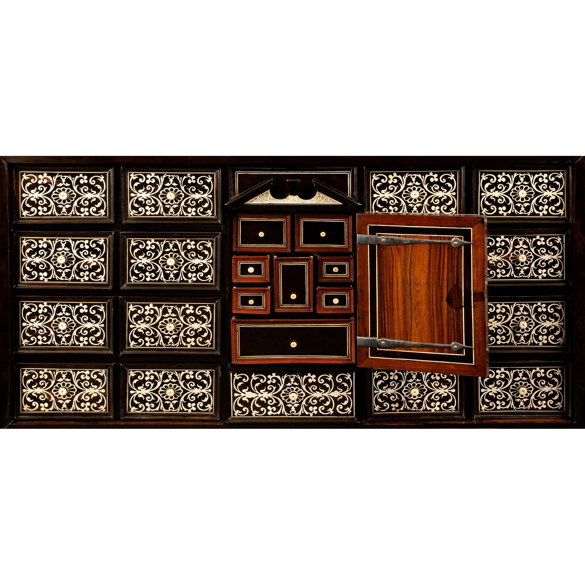 Fruitwood Spanish 18th Century Baroque Specimen Cabinet