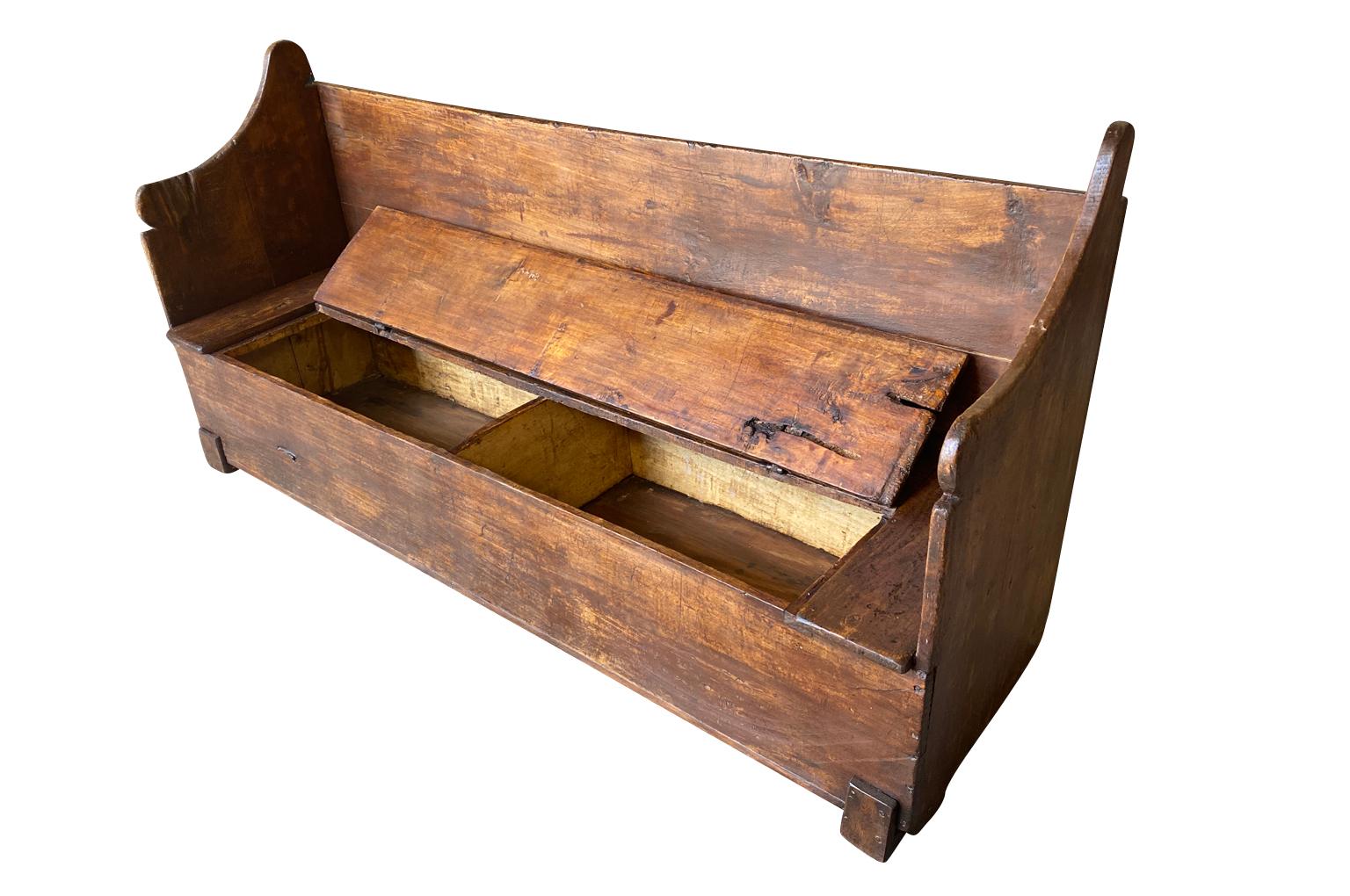 Poplar Spanish 18th Century Bench - Trunk For Sale