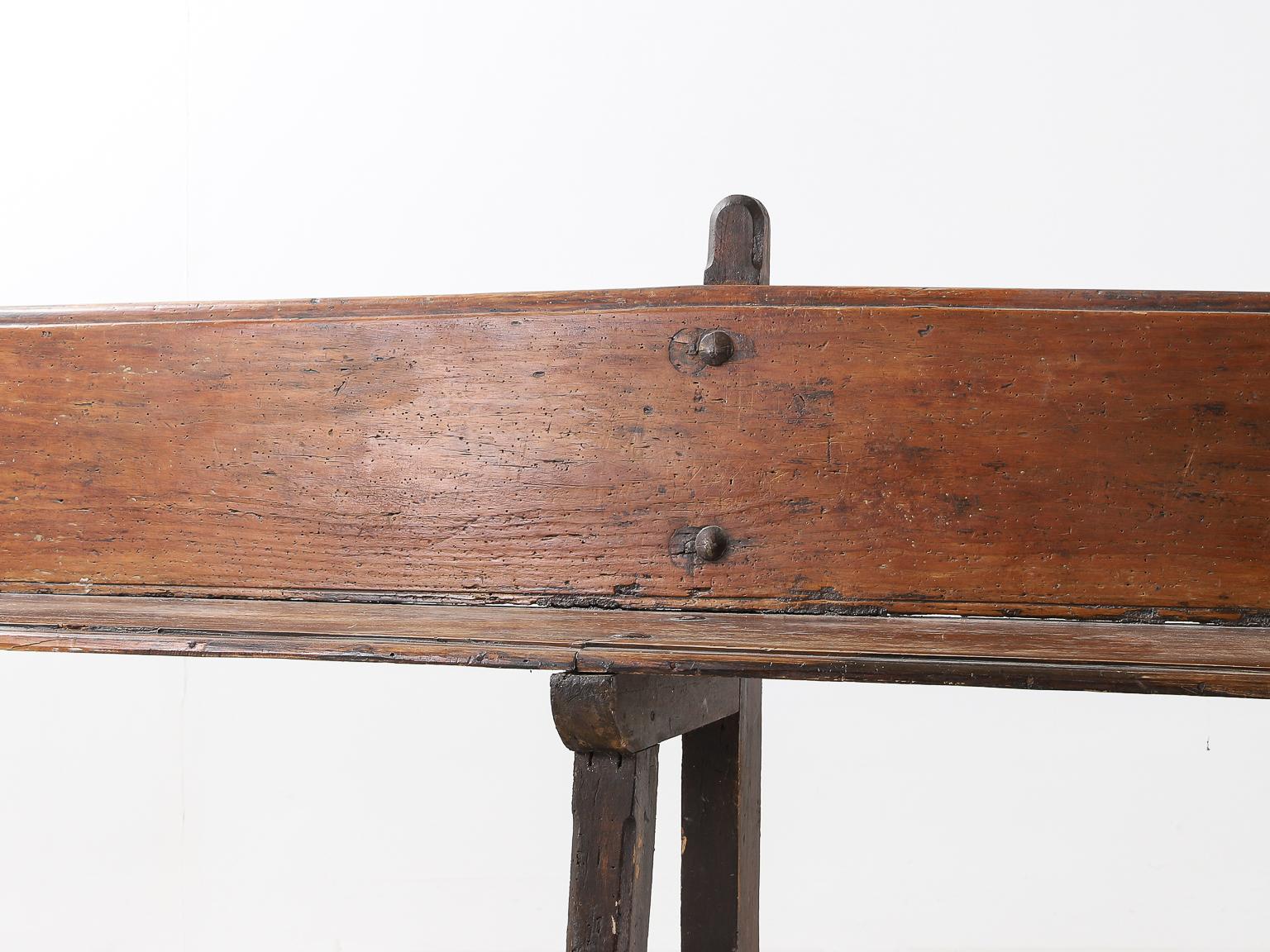 18th Century and Earlier Spanish 18th Century Bench with Iron Rivets For Sale