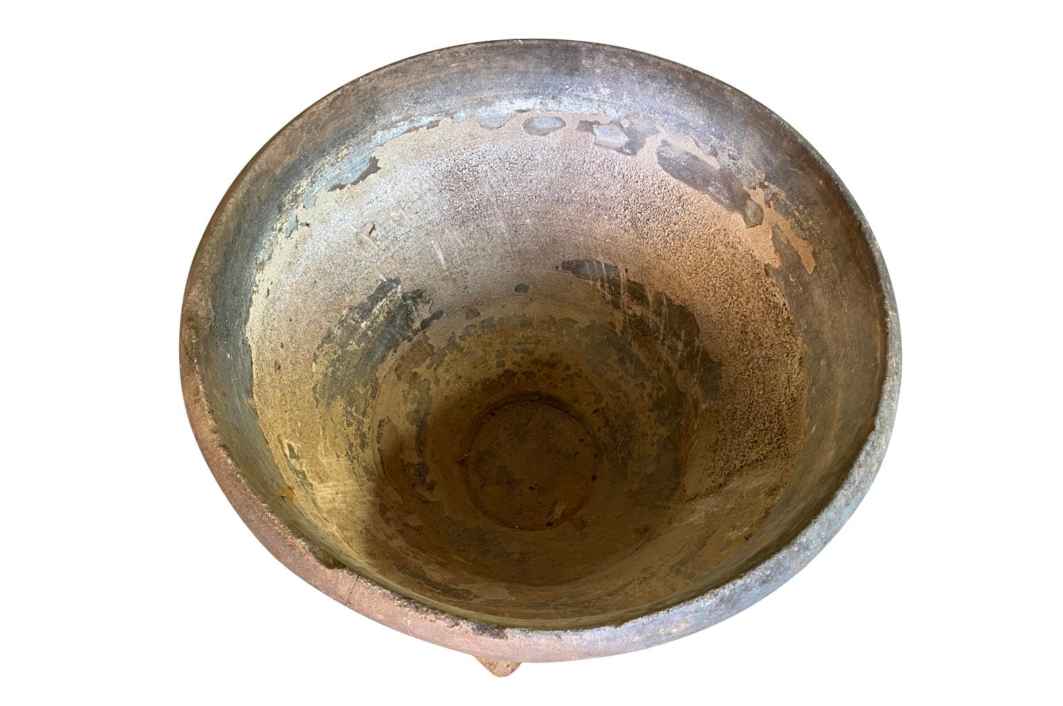 Spanish 18th Century Black Terracotta Urn, Planter In Good Condition In Round Top, TX
