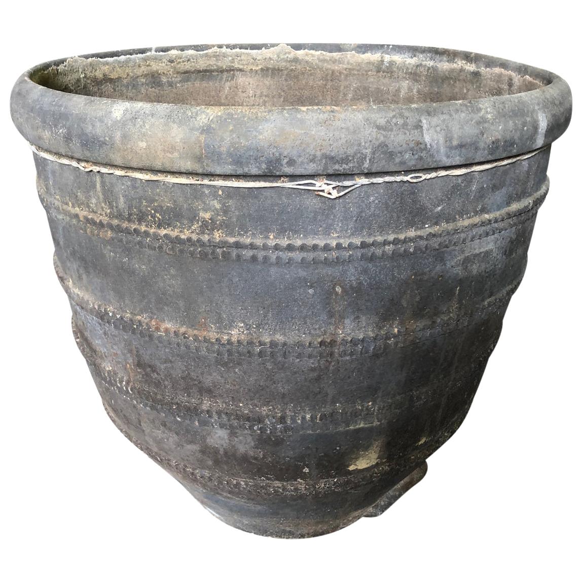 Spanish 18th Century Black Terracotta Urn, Planter at 1stDibs