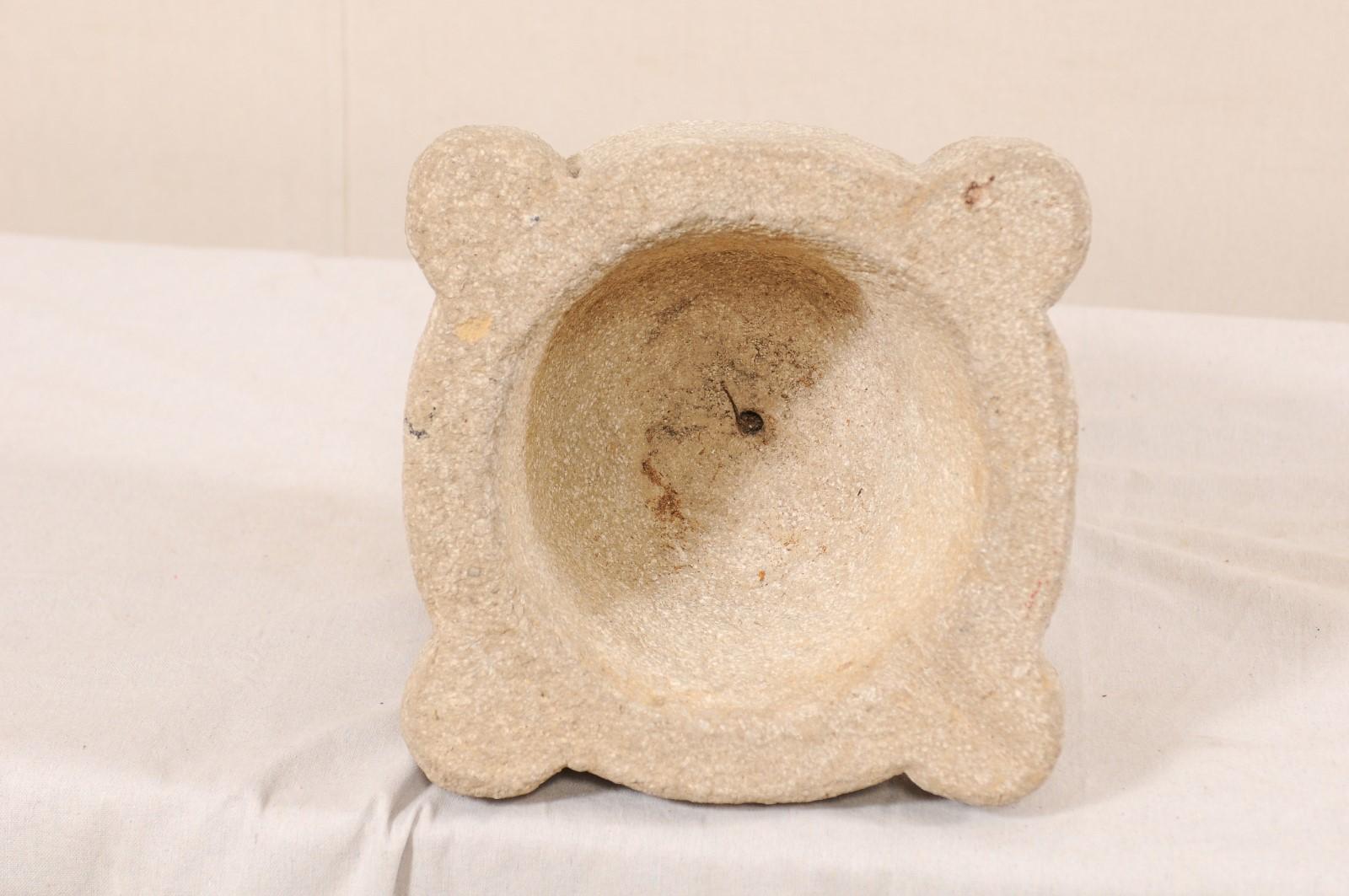 Spanish 18th Century Carved Stone Mortar 2