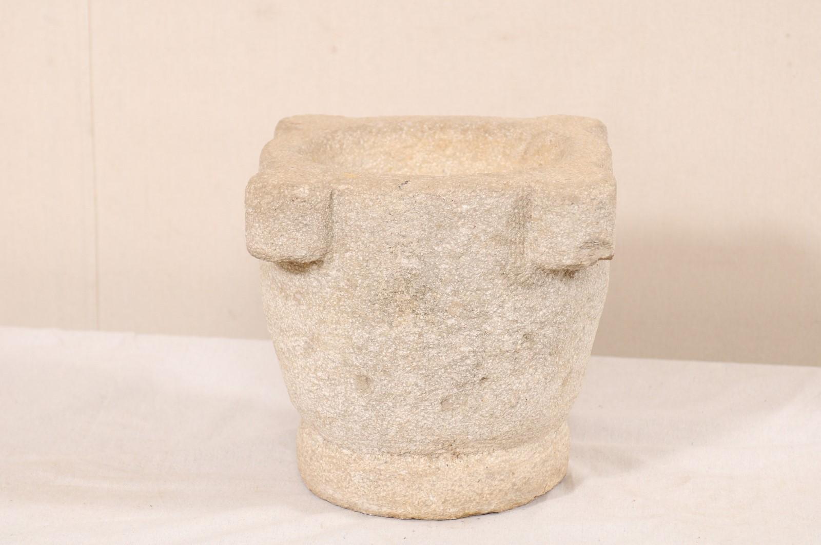 Spanish 18th Century Carved Stone Mortar 3