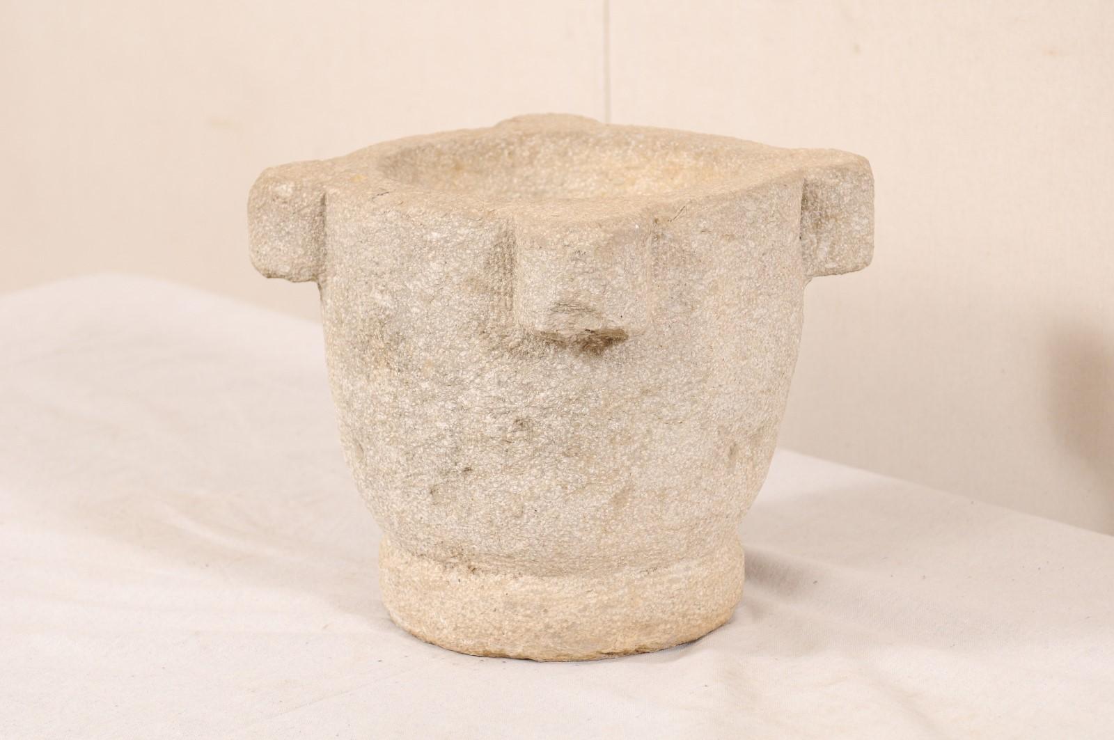 Spanish 18th Century Carved Stone Mortar 4