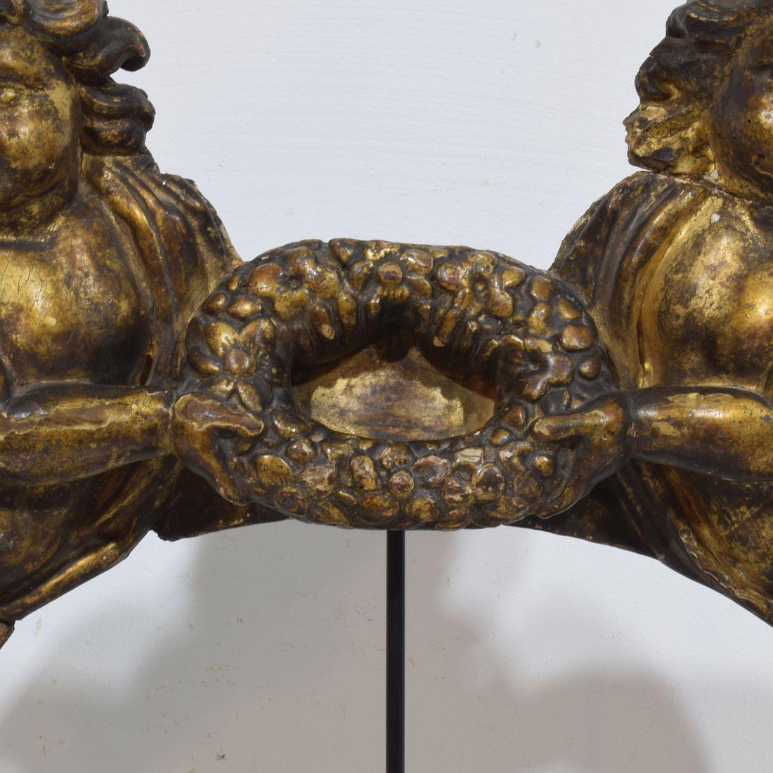 Spanischer geschnitzter Barockengel aus dem 18.  Fragment im Angebot 4