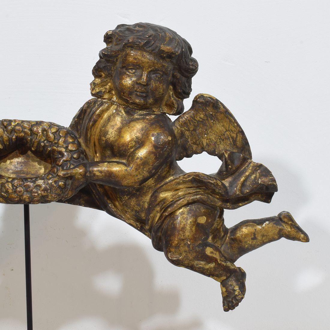 Angelo barocco spagnolo in legno intagliato del XVIII secolo  Frammento in vendita 3