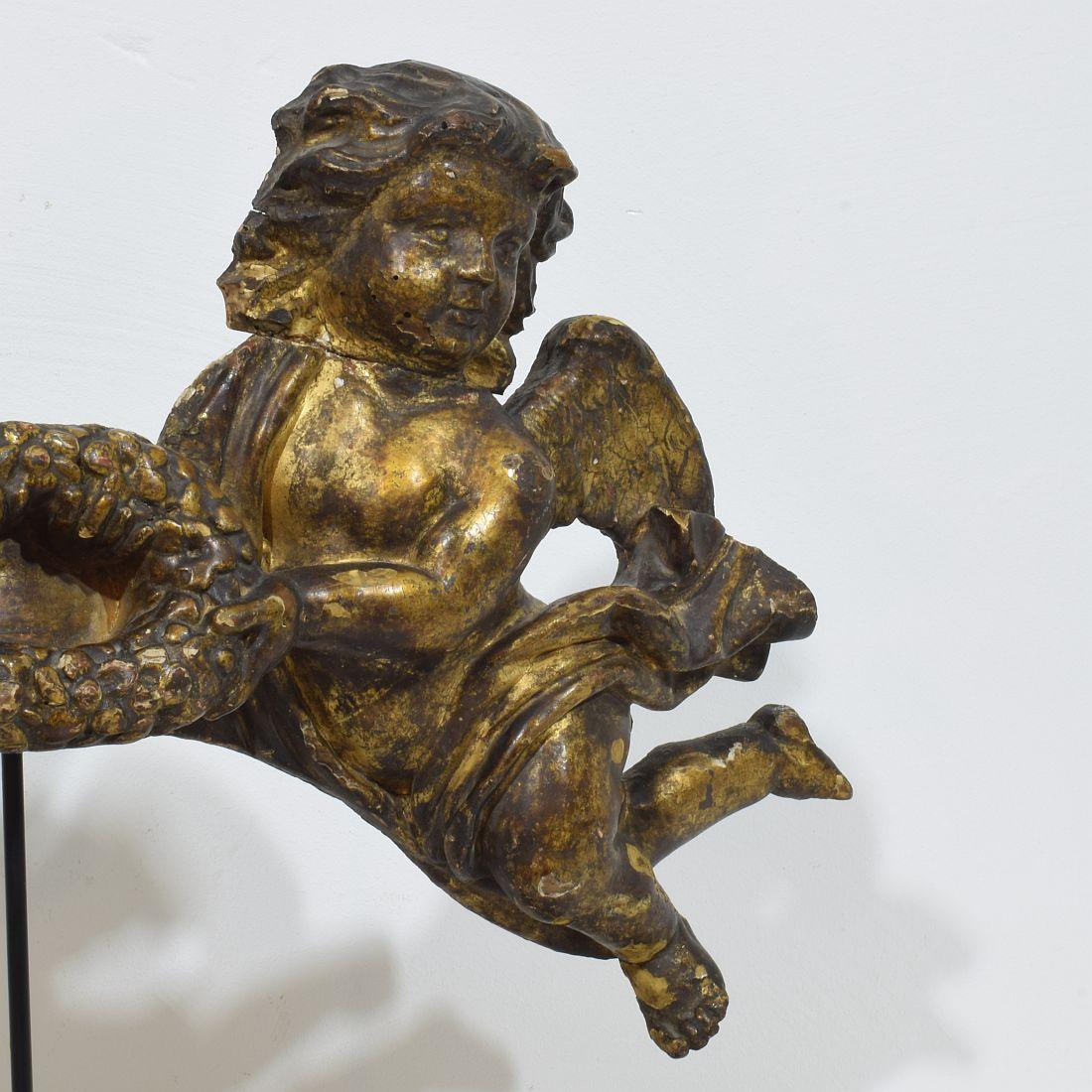 Angelo barocco spagnolo in legno intagliato del XVIII secolo  Frammento in vendita 5
