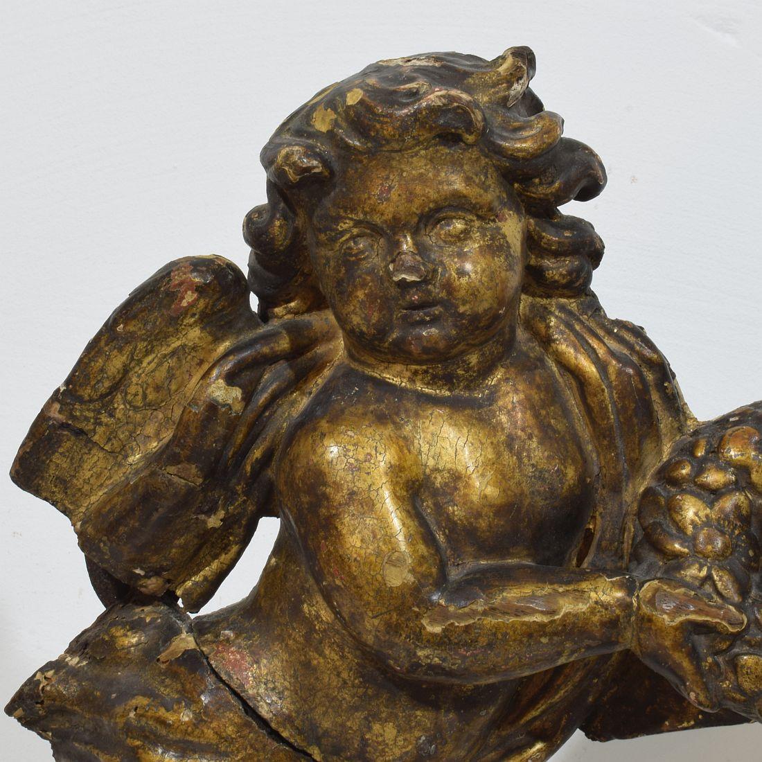 Angelo barocco spagnolo in legno intagliato del XVIII secolo  Frammento in vendita 6