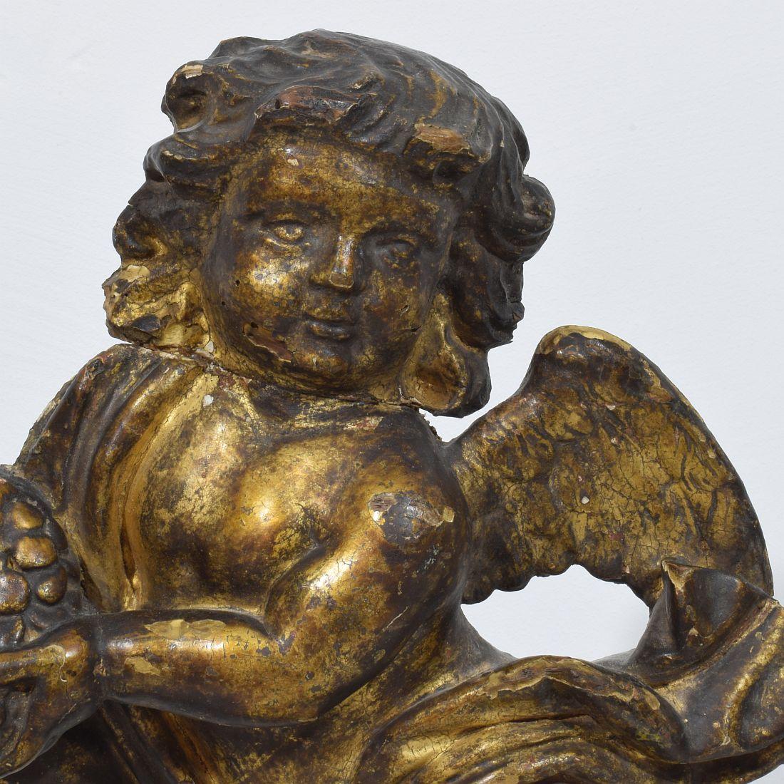 Angelo barocco spagnolo in legno intagliato del XVIII secolo  Frammento in vendita 9