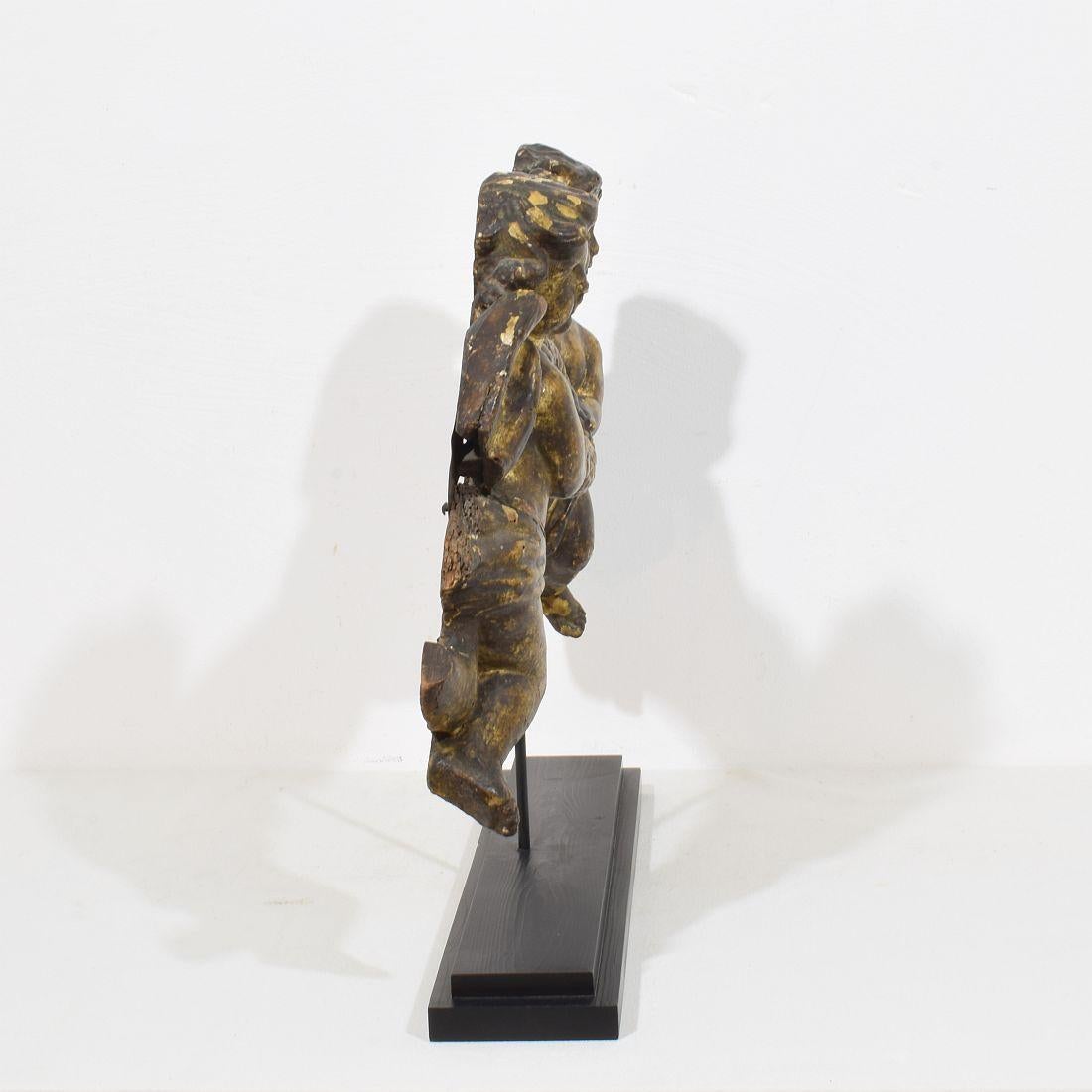 Spagnolo Angelo barocco spagnolo in legno intagliato del XVIII secolo  Frammento in vendita
