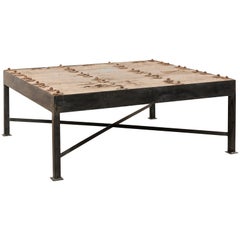 Spanish 18th Century Door Top Coffee Table with Custom Iron Base